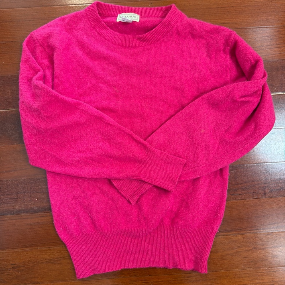 LAMBSWOOL Lazarus Vibrant Pink Wool Blend Sweater